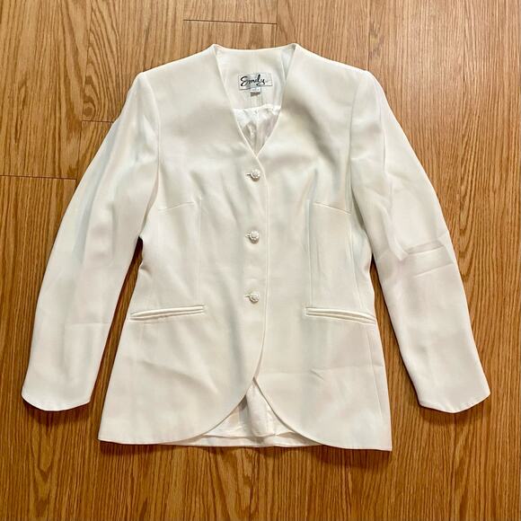 Emily Structured White Work Blazer Jacket Womens 10 - Picture 2 of 13